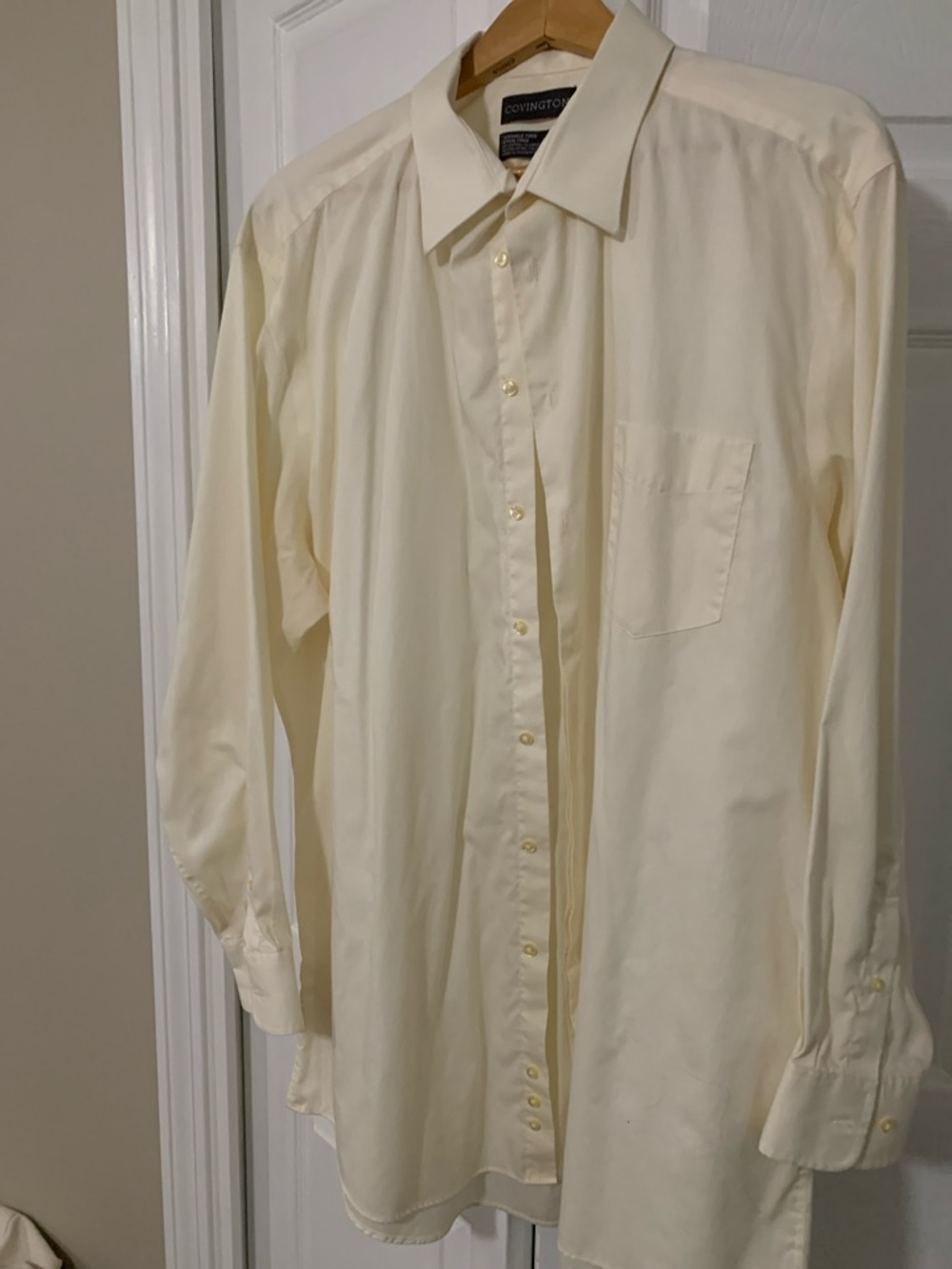 Covington Men's Long-Sleeve Dress Shirt in light yellow